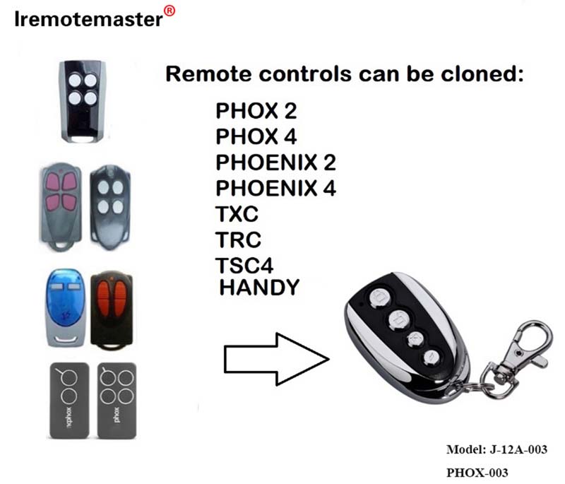 Don PHOENIX 2 4 TSC2 TSC4 HANDY2 maye gurbin garejin ƙofar ramut 433.92mhz