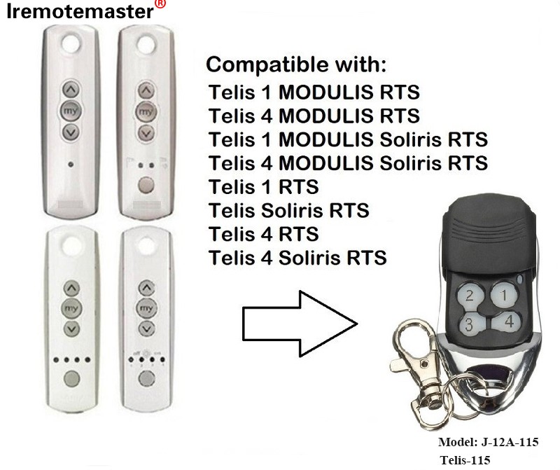 Don Telis 1 RTS Telis Soliris RTS 4 RTS Garage Door Nesa Ikon 433.42MHz